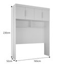 Ver imagem 3 de Modulado Aero Casal 4 Portas Orion - Leifer Móveis Branco