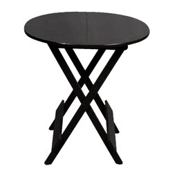 Conjunto de Mesa Dobravel de Madeira 60cm Redondo com 4 Cadeiras Preto - 2