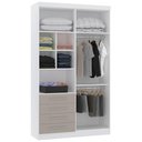 Ver imagem 3 de Guarda Roupa Solteiro 135cm 4 Portas 4 Gavetas Taiga Branco/cinnamon L01 - Mpozenato