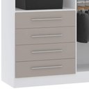 Ver imagem 5 de Guarda Roupa Solteiro 135cm 4 Portas 4 Gavetas Taiga Branco/cinnamon L01 - Mpozenato