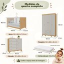 Ver mais imagens de Quarto de Bebê Completo com Berço Americano 3 em 1 p/Colchão 130x70cm Flor Multimóveis MP4937