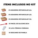 Ver imagem 2 de Jogo de Assadeira Quadrada 03 Peças Antiaderentes + Luva Térmica + Pincel Vermelho + Descanso de Pan