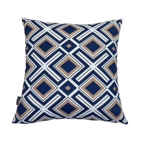 Capa de Almofada Belize Impermeável Zíper Invisível:Geométriza Azul 45CMX45CM