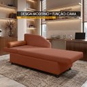 Ver imagem 2 de Sofá Cama Solteiro 1 Lugar com Baú Divã Bouclê Multifuncional Divã Quarto Hóspedes 195cm:Bouclê Terr