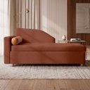 Ver imagem 1 de Sofá Cama Solteiro 1 Lugar com Baú Divã Bouclê Multifuncional Divã Quarto Hóspedes 195cm:Bouclê Terr