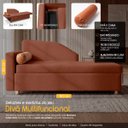 Ver imagem 3 de Sofá Cama Solteiro 1 Lugar com Baú Divã Bouclê Multifuncional Divã Quarto Hóspedes 195cm:Bouclê Terr