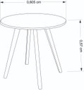 Ver imagem 3 de Mesa Redonda Infantil 65x65cm Tampo Mdf Pés Pinus Leve:branco