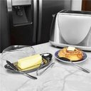 Ver imagem 2 de Kit Manteigueira Pegador Inox Tampa Acrílico Transparente Cozinha Gourmet Armazenar Manteiga