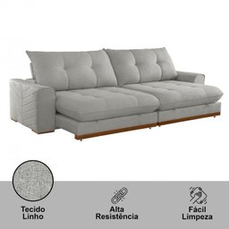 Sofá Argo Linho 02 Módulos 120 Cm B25cm Meu Sofá Online A230 Linho Cinza - 6