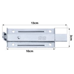 Ferrolho Trinco Tarjeta Fecho Chato para Porta Janela Portão 10cm Zincado | Silvana | Kit 05 Un - 2