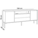 Ver imagem 4 de Aparador Buffet para Sala de Jantar 2 Portas 184cm Industrial Avis D03 Freijó Off White - Lyam
