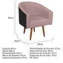 Ver imagem 6 de Kit 02 Poltronas Luiza Pés Palito Factor Preto e Linho - Doce Sonho Móveis KIT 2 POLTRONA POLTRONAS