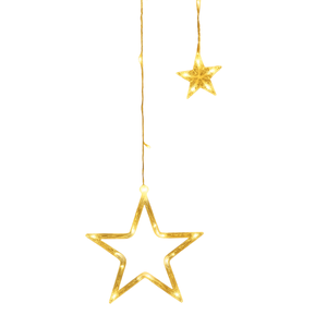 Pisca Cascata Estrelas Natalinas 138 Leds 8 Funções Branco Quente 2,5m X 1m