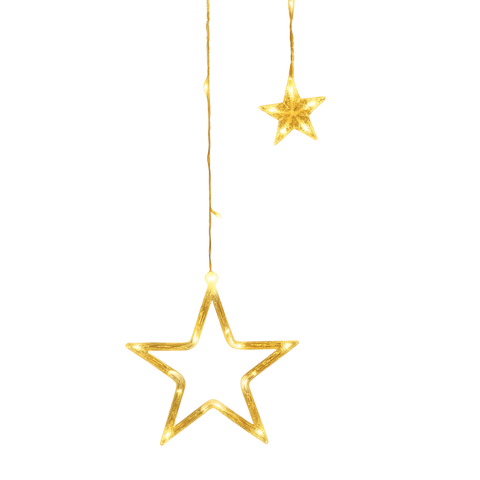 Pisca Cascata Estrelas Natalinas 138 Leds 8 Funções Branco Quente 2,5m X 1m