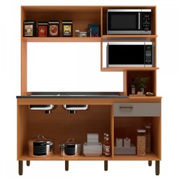 Cozinha Compacta Evelyn 5 Portas 1 Gavetas Angelim/damasco - Móveis Sul - 3