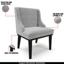 Ver imagem 3 de Poltrona Decorativa Base Fixa de Madeira Firenze Suede Cinza/Preto - Gran Belo