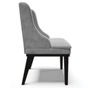 Ver imagem 6 de Poltrona Decorativa Base Fixa de Madeira Firenze Suede Cinza/Preto - Gran Belo