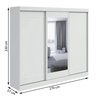 Guarda Roupa Casal 2,70m com Espelho 3 Portas de Correr 4 Gavetas Speciale MobyCasa Moveis Branco - 3
