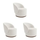 Ver imagem 1 de Kit 3 Poltronas Decorativa Premium Orgânica para Recepção e Clinicas em Bouclê Italiano Off