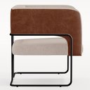 Ver imagem 7 de Kit 02 Poltronas Scarlett D02 Base Aço Preto Couríssimo Marrom B-38 Linho Bege C-107 - Lyam Decor
