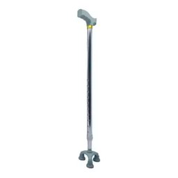 Bengala de Caminhada 3 Apoios Leve Anti Impacto com Altura Ajustável 64cm a 101,5cm:prata - 1