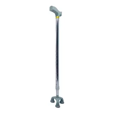 Bengala de Caminhada 3 Apoios Leve Anti Impacto com Altura Ajustável 64cm a 101,5cm:prata