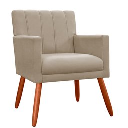 Poltrona Decorativa Cecília Suede Cores Variadas - DS Estofados - Capuccino - 1