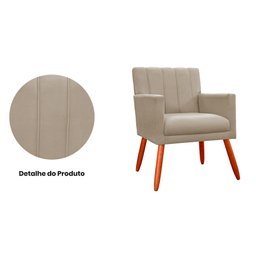 Poltrona Decorativa Cecília Suede Cores Variadas - DS Estofados - Capuccino - 3