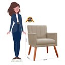 Ver imagem 4 de Poltrona Decorativa Cecília Suede Cores Variadas - DS Estofados - Capuccino