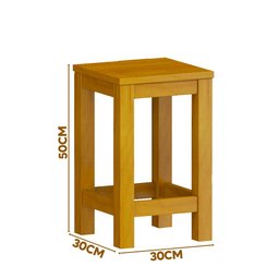 Banquinho De Madeira Maciça Baixo Cerejeira Nemargi - 4