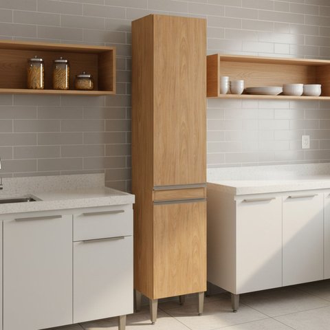 Paneleiro Simples 2 Portas 6 Prateleiras 40cm Sabrina Soluzione Móveis