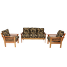 CONJUNTO DE SOFÁ 3 LUGARES E POLTRONAS EM MADEIRA - 1