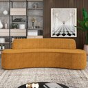 Ver imagem 2 de Sofá 4 Lugares Curvo Sala de Estar Living Cancún D02 Bouclê Mostarda 230cm Pb-03 - Lyam Decor