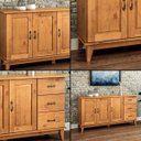 Ver imagem 5 de Buffet Aparador 3 Portas 3 Gav. 156 Cm e Cristaleira 2 Portas Bella Slim Carvalho Fosco