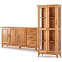 Ver imagem 1 de Buffet Aparador 3 Portas 3 Gav. 156 Cm e Cristaleira 2 Portas Bella Slim Carvalho Fosco