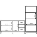 Ver imagem 4 de Buffet Aparador 3 Portas 3 Gav. 156 Cm e Cristaleira 2 Portas Bella Slim Carvalho Fosco