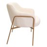 Kit 02 Poltronas Decorativas Jade Base Aço Ouro Fosco Bouclé Off White - Nexta Casa - 5