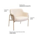 Ver imagem 2 de Kit 02 Poltronas Decorativas Jade Base Aço Ouro Fosco Bouclé Off White - Nexta Casa