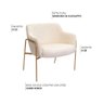 Kit 02 Poltronas Decorativas Jade Base Aço Ouro Fosco Bouclé Off White - Nexta Casa - 2