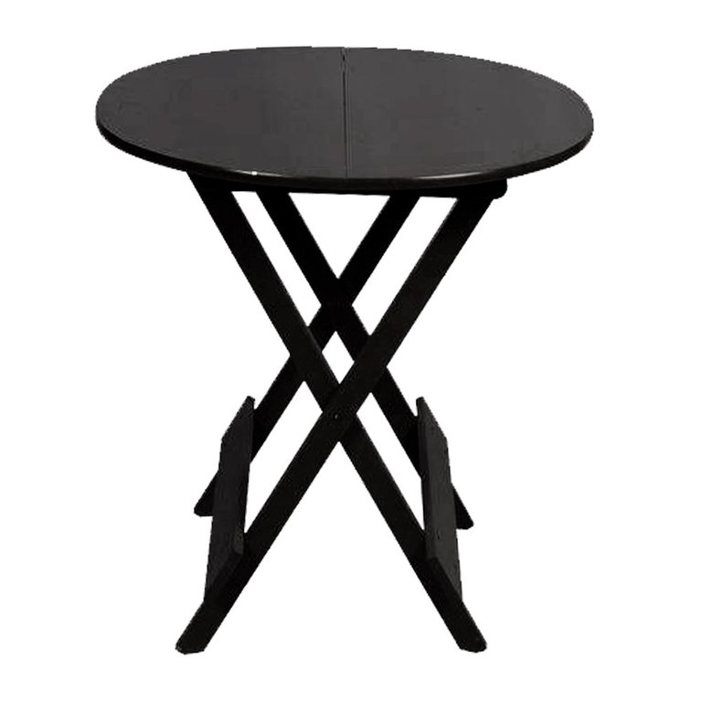 Mesa para Açaí Dobravel de Madeira 70 Redonda - Preto