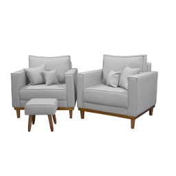 Kit 2 Poltronas Beny - Suede Cinza - 2