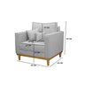 Kit 2 Poltronas Beny - Suede Cinza - 4