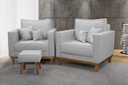 Ver imagem 1 de Kit 2 Poltronas Beny - Suede Cinza