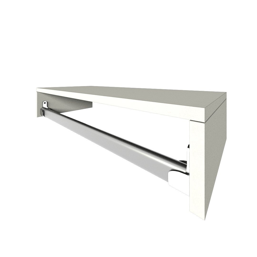 Cabideiro de Parede Branco 60cm Arara de Roupas Quarto Closet - Rufatto Decorações - 6