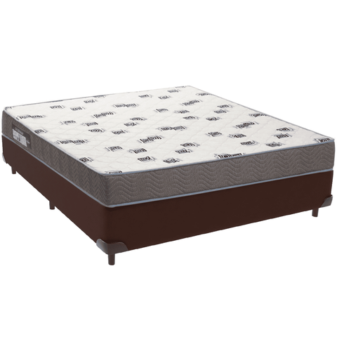 Cama Box e Colchão Light Espuma D33 Casal Ortobom: Marrom