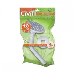 Ducha Chuveiro redondo articulável abs branco Civitt - 3