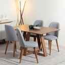Ver imagem 1 de Conjunto de Jantar Mesa Avena 4 Cadeiras New Drop - Canella C/ Cinza
