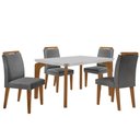 Ver imagem 2 de Conjunto Sala de Jantar Mesa Liz 120cm Mdf Canto Copo e 4 Cadeiras Athenas Moderna