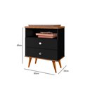 Ver imagem 6 de Mesa Cabeceira 2 Gavetas Preto/Jequitibá J&A Móveis Status 69x60x34