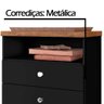 Mesa Cabeceira 2 Gavetas Preto/Jequitibá J&A Móveis Status 69x60x34 - 5
